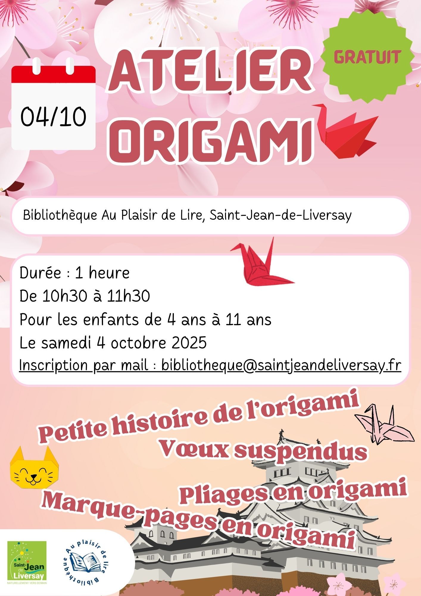 Affiche Atelier origami